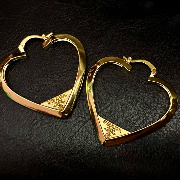 Prada Heart-Shaped Earrings (Great shape) - Picture 1 of 4